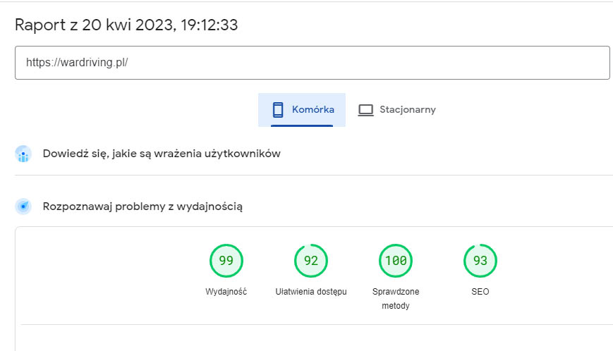 Szybkość ładowania strony www